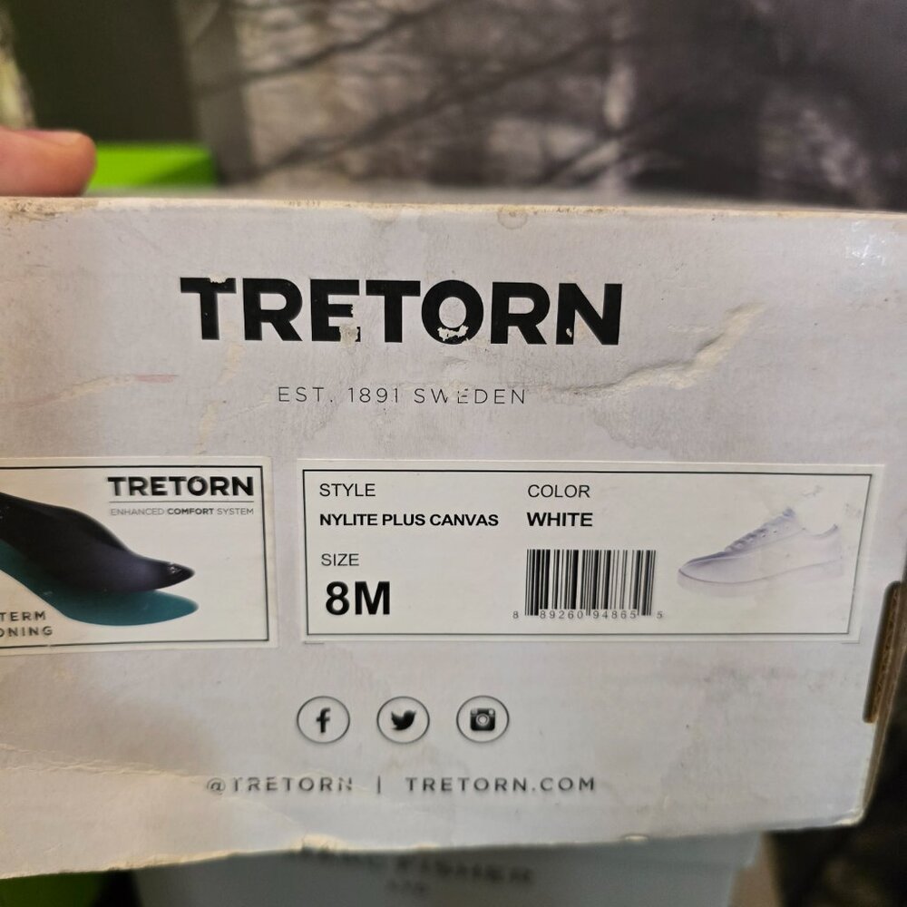 Tretorn All-White Canvas Low-Top Sneakers - Picture 3 of 5